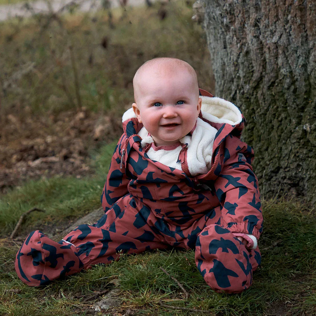 3 in 1 Waterproof Scampsuit, Mauvewood Birds