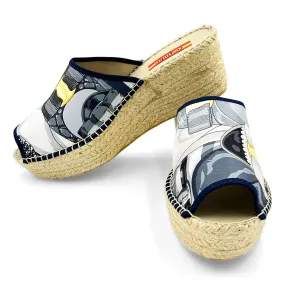 BALLERINA Grey Modern Wedge Espadrilles