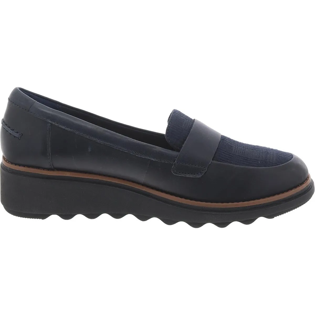 Clarks Womens Faux Leather Glen Plaid Loafers