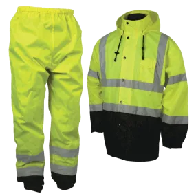 Class 3 Storm Cover Rain Coat - Lime - Small / Medium