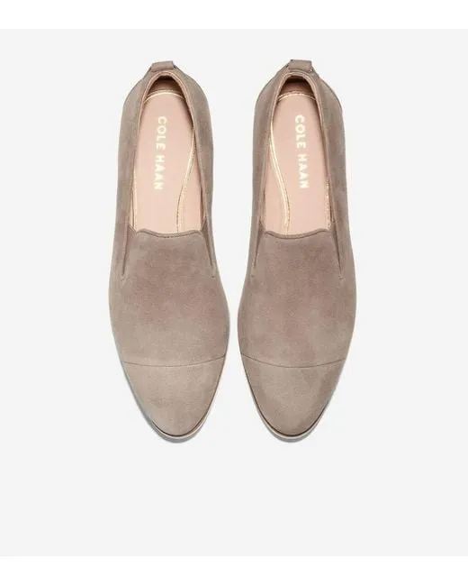 Cole Haan Grand Ambition Slip On Loafers Irish Coffee/Ivory Pointed Toe Flats