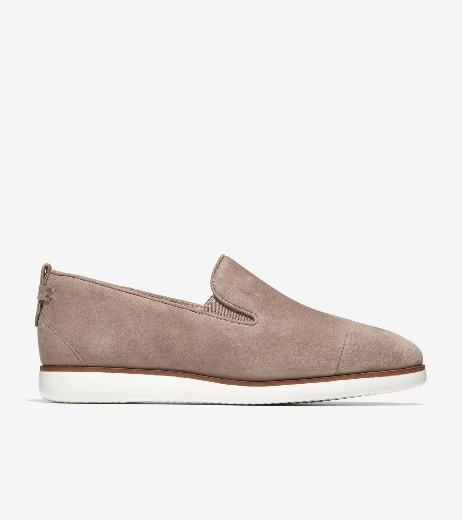 Cole Haan Grand Ambition Slip On Loafers Irish Coffee/Ivory Pointed Toe Flats