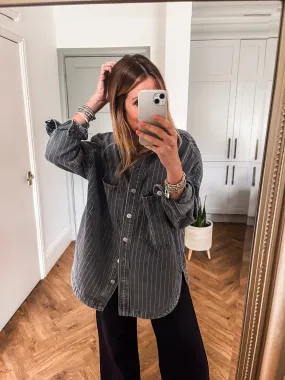 Denim Pinstripe Shacket