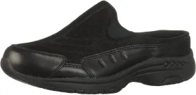 Easy Spirit Travel Time Round Closed-Toe Slip On Mule Clog Black (7.5, Black)