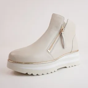 Evol Milk Leather Ankle Boots