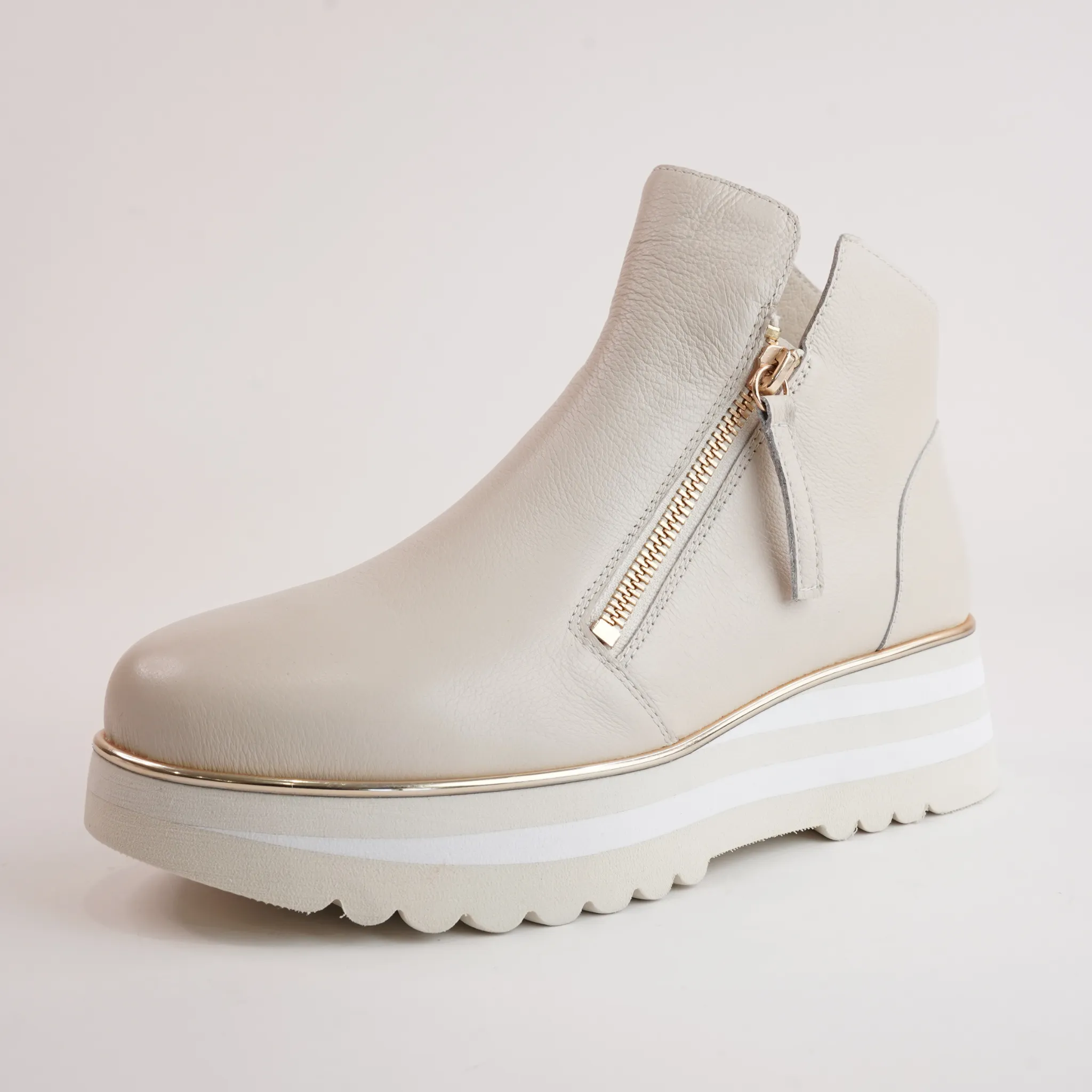Evol Milk Leather Ankle Boots