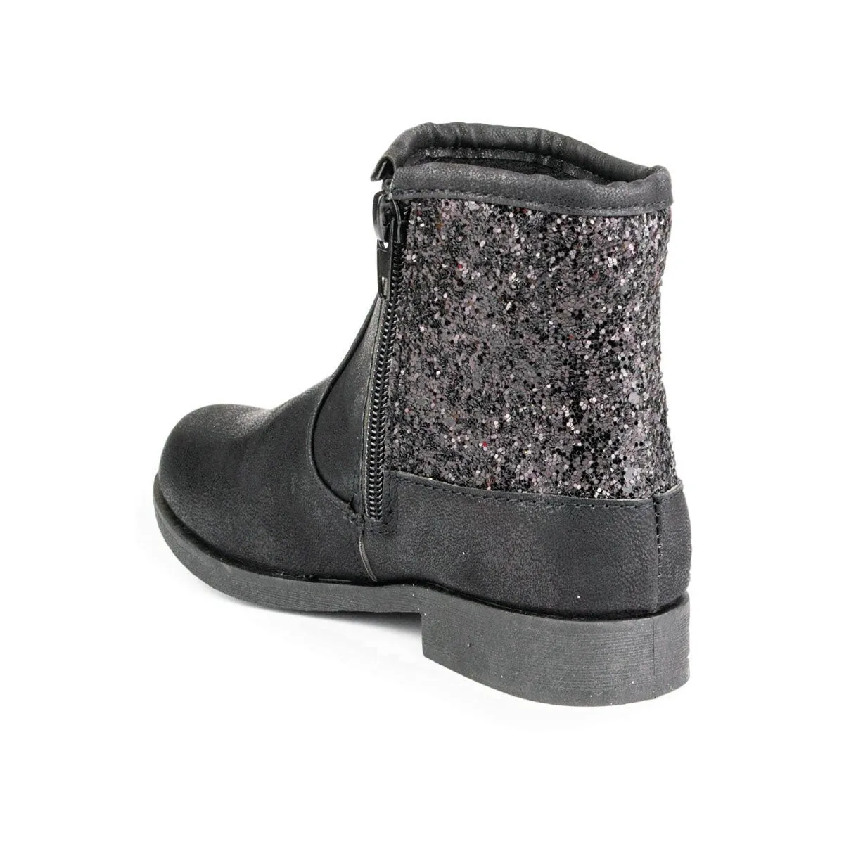 Girls Black Zip Up Ankle Boot