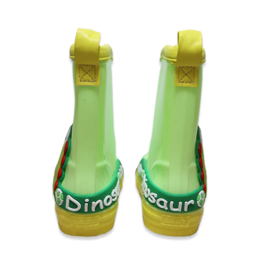 Green Dinosaur Rain Gumboots