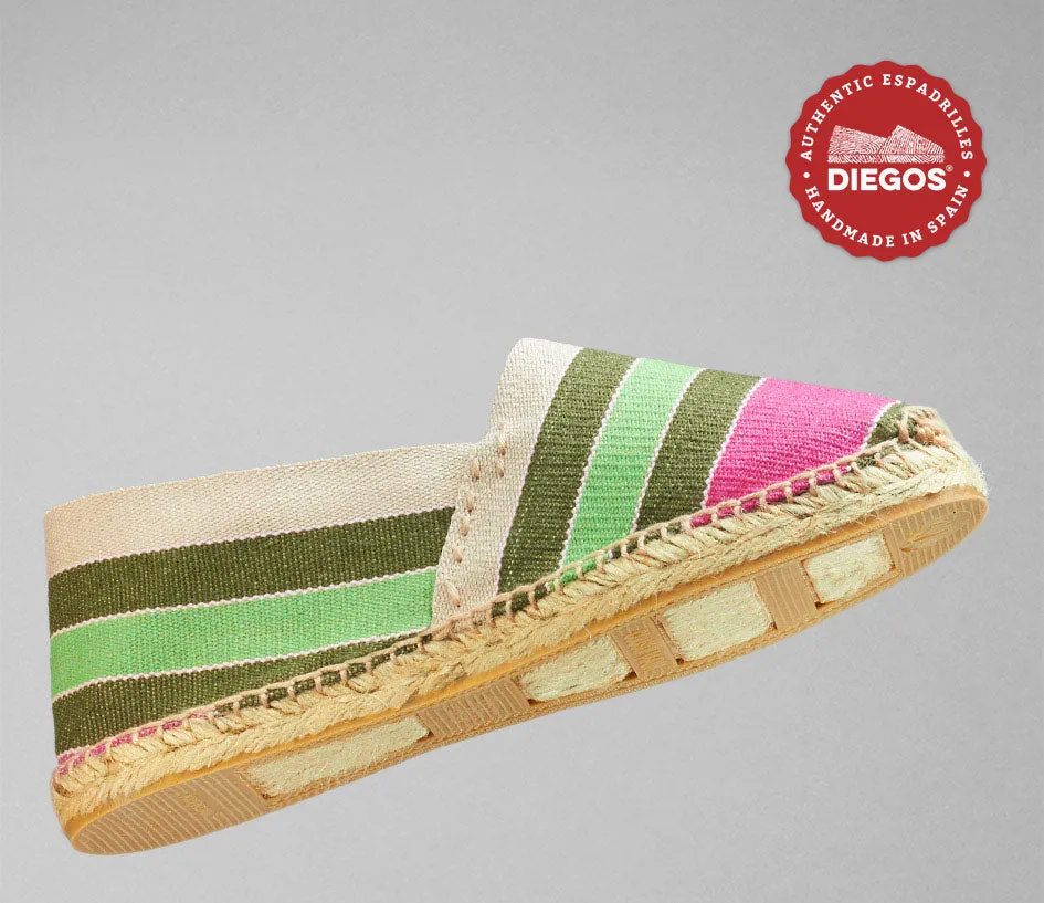 Green stripes espadrilles