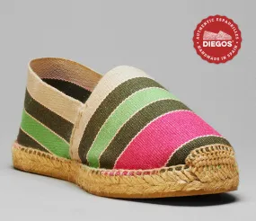 Green stripes espadrilles