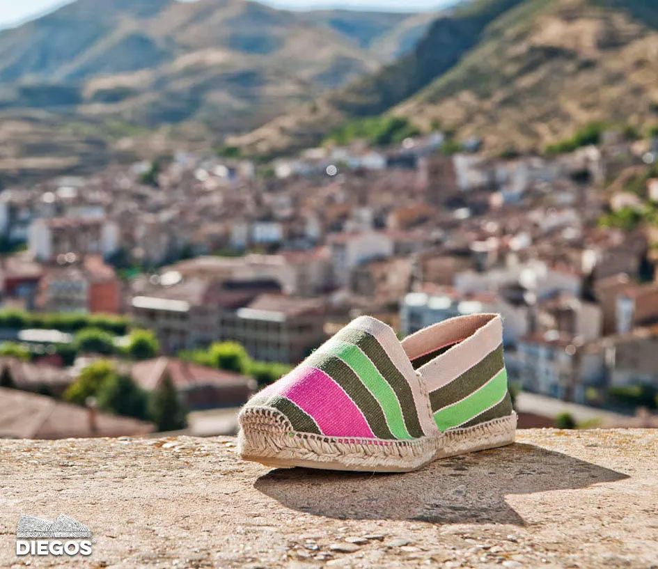 Green stripes espadrilles