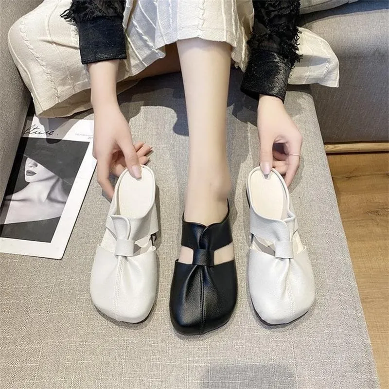 🔥Hot Sale 59% Off🔥Plus-size Cut-Out Design Flat Mules