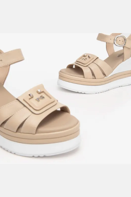 Leather Wedged Sandals