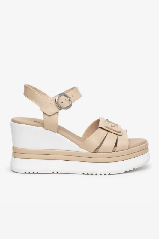 Leather Wedged Sandals