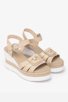 Leather Wedged Sandals