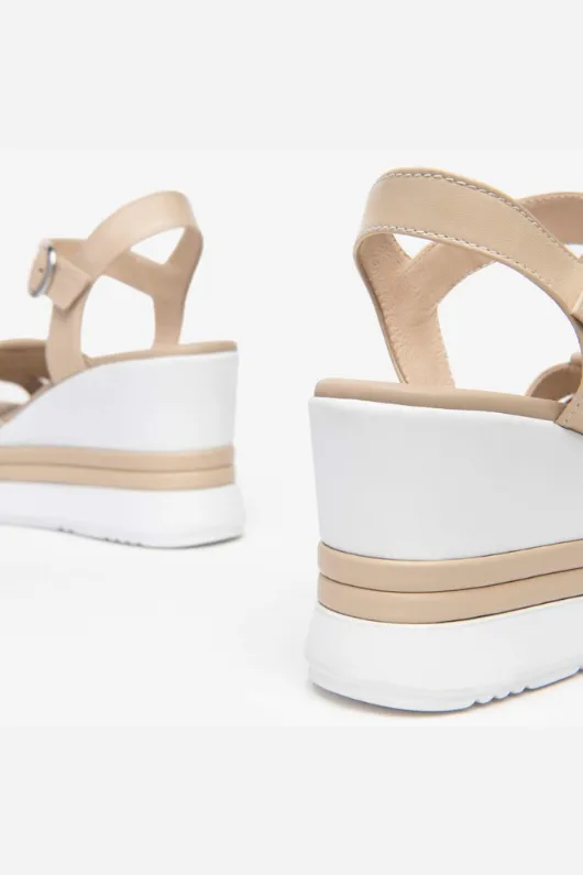 Leather Wedged Sandals