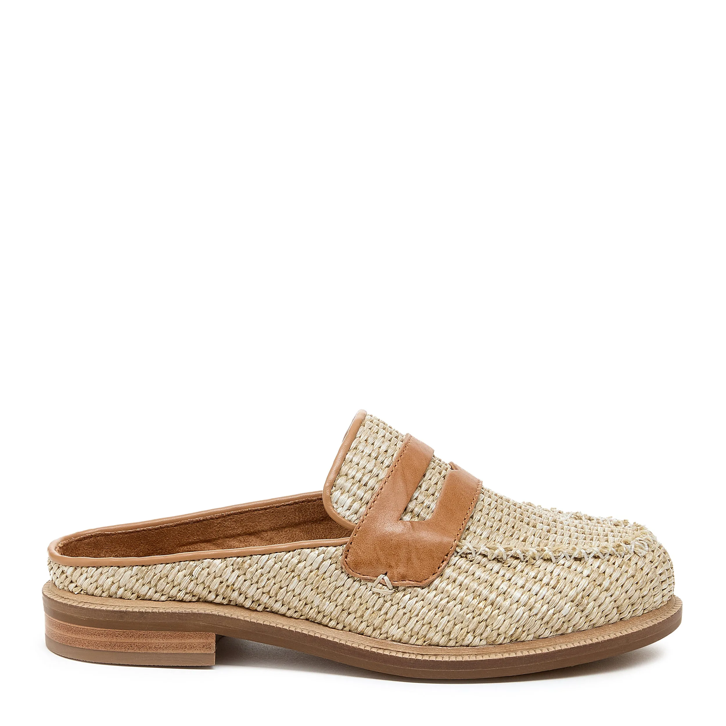 Lock Natural Raffia Loafer Mules