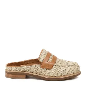 Lock Natural Raffia Loafer Mules