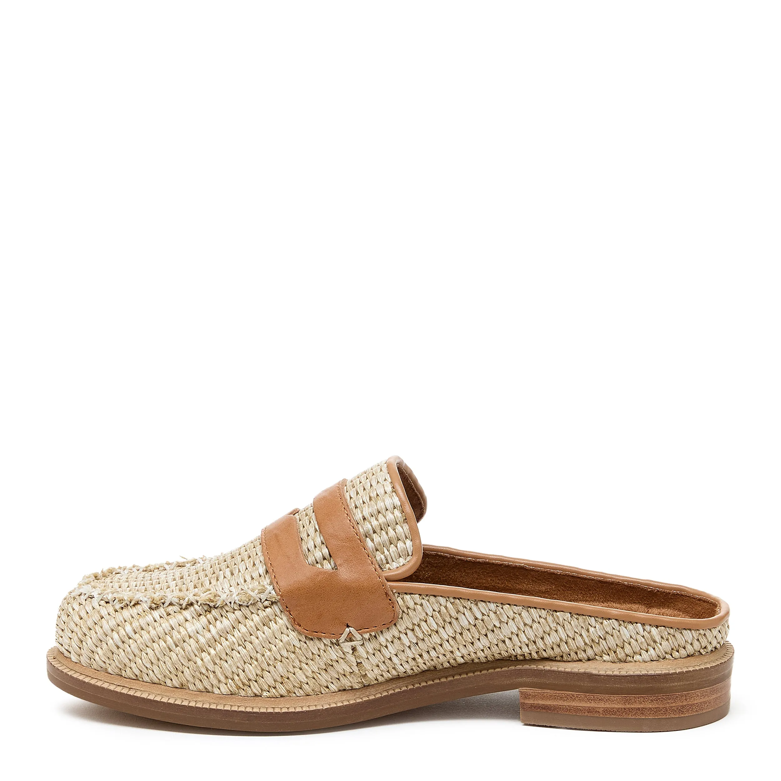 Lock Natural Raffia Loafer Mules