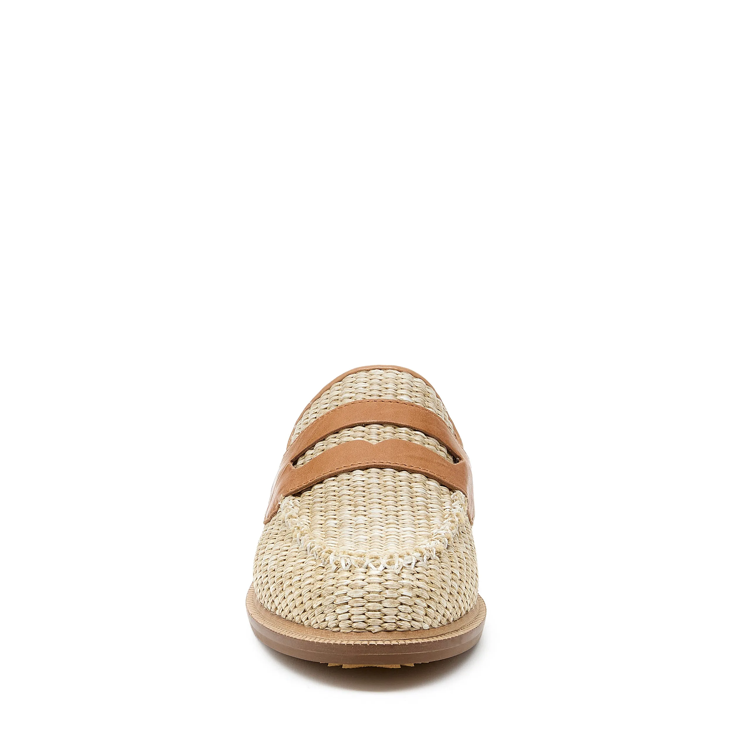 Lock Natural Raffia Loafer Mules