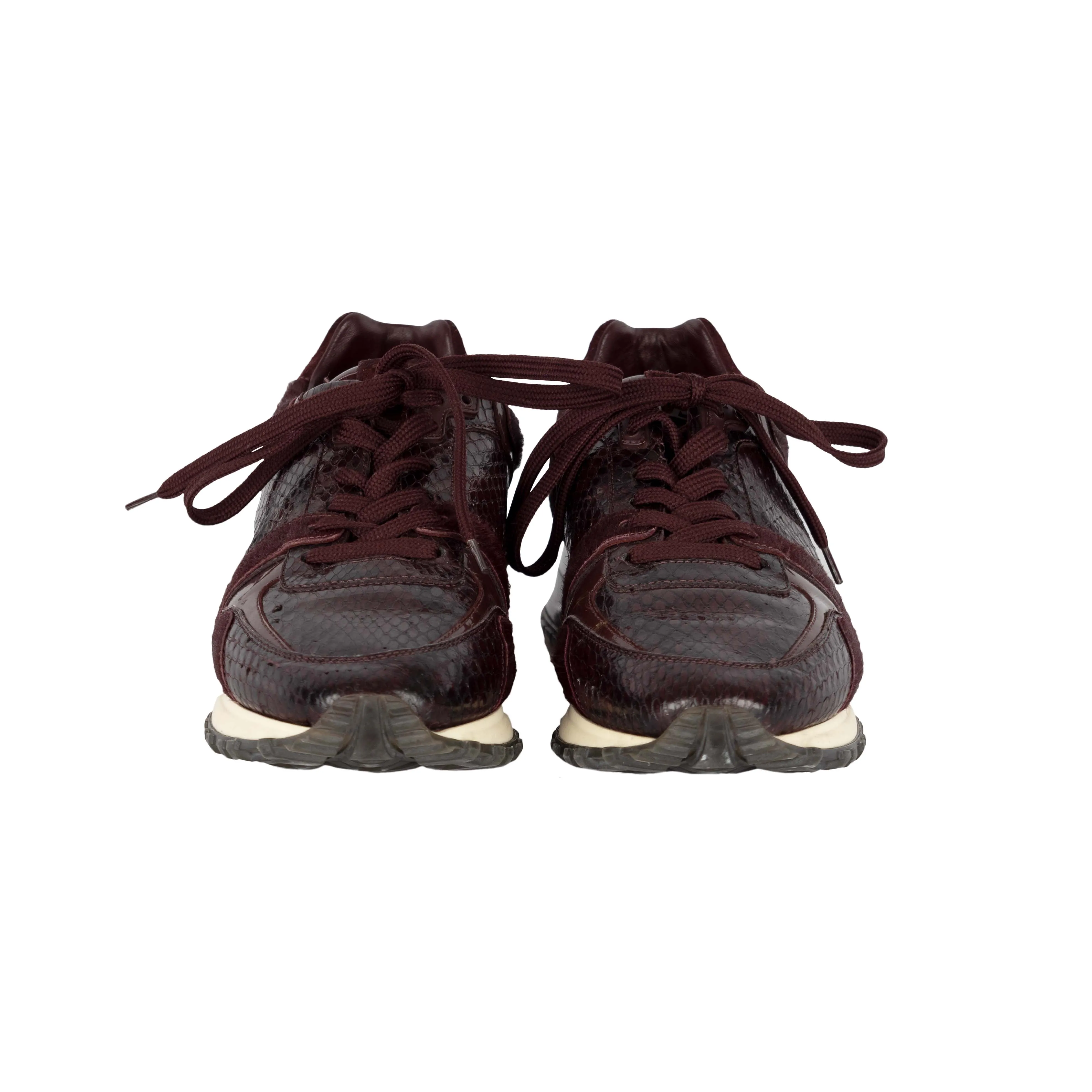 Louis Vuitton Snakeskin and Ponyhair Run Away Sneakers  - '10s