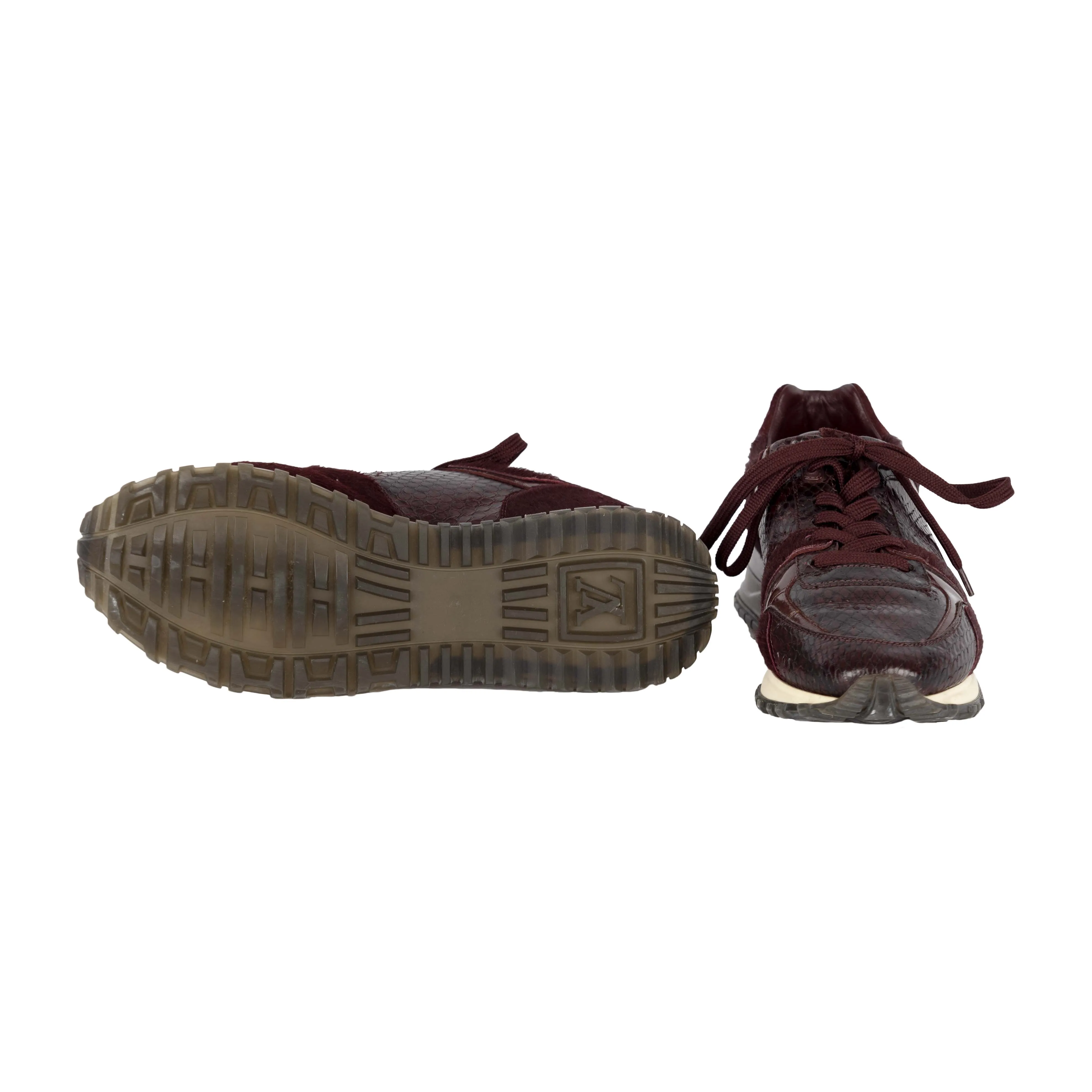 Louis Vuitton Snakeskin and Ponyhair Run Away Sneakers  - '10s