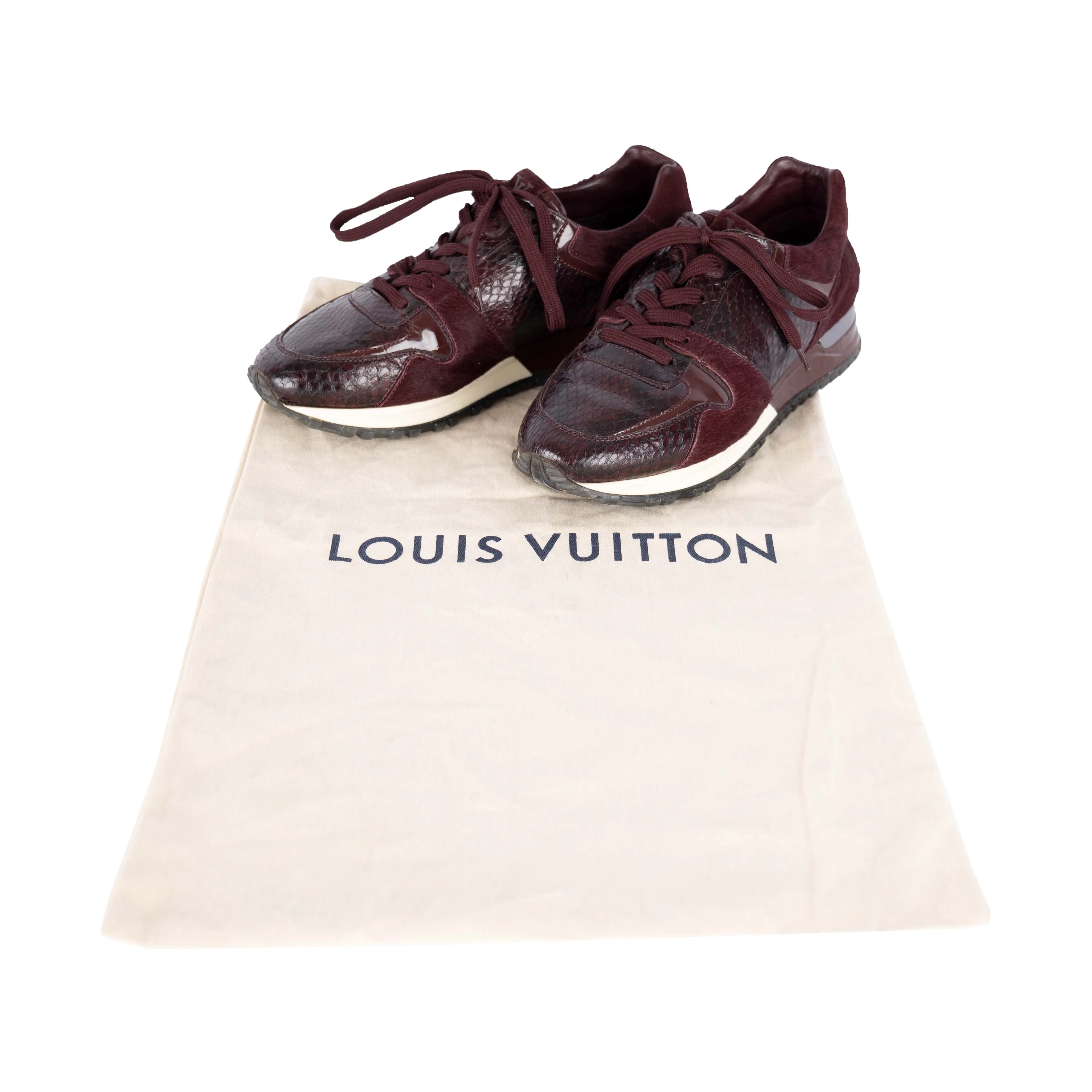 Louis Vuitton Snakeskin and Ponyhair Run Away Sneakers  - '10s