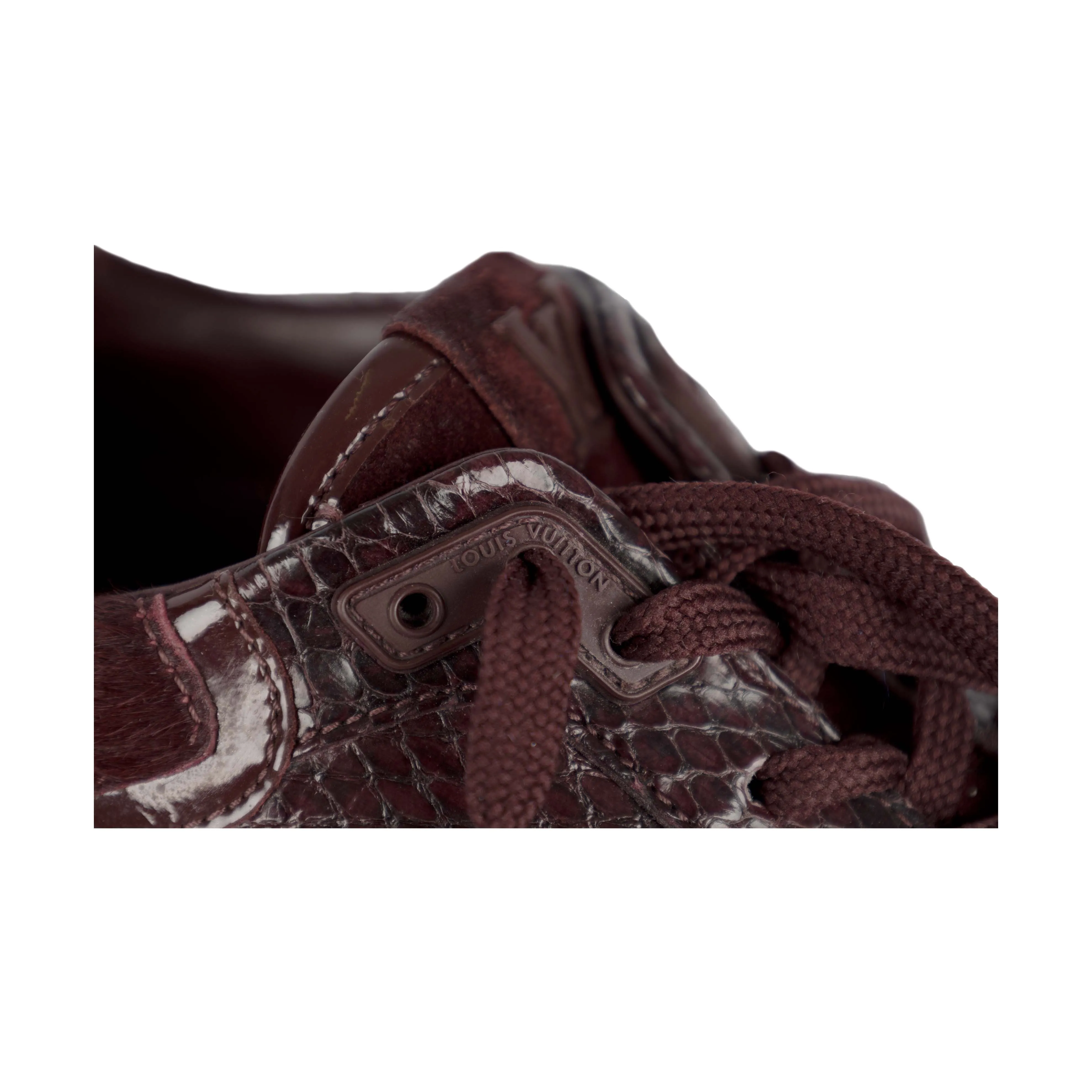 Louis Vuitton Snakeskin and Ponyhair Run Away Sneakers  - '10s
