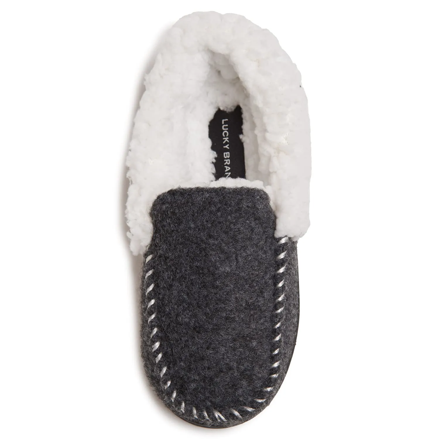 Lucky Brand Boy's Faux Wool A-line House Shoes for Kids, Memory Foam Slippers