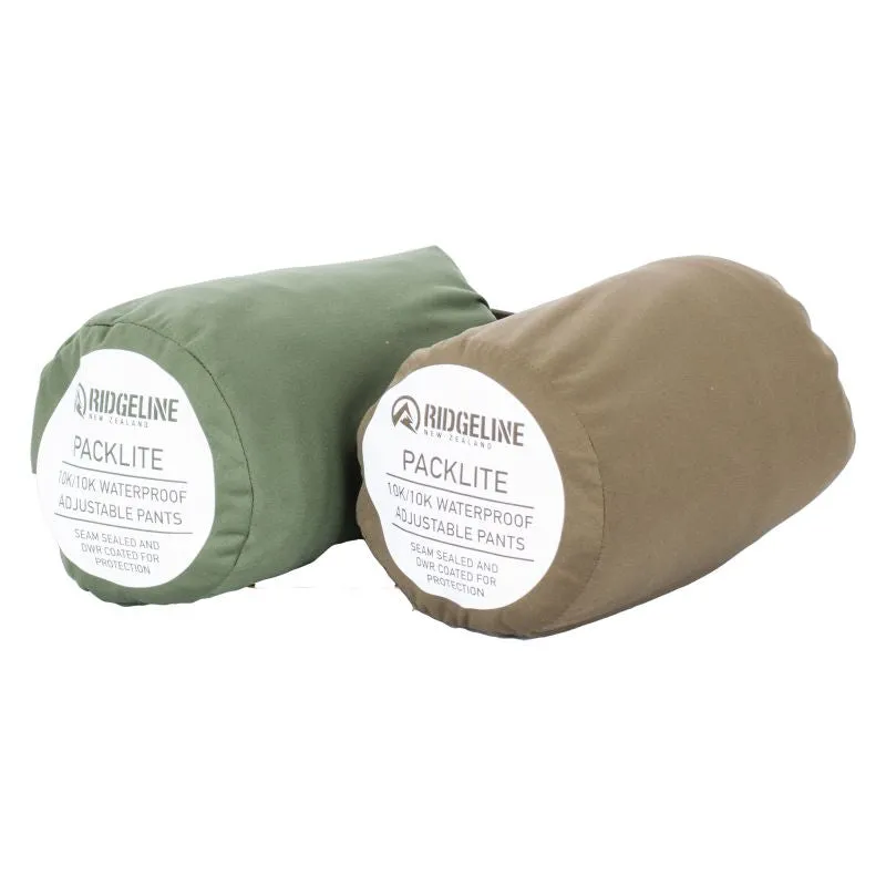Ridgeline Packlite Mens Packable Waterproof Overtrousers - Field Olive