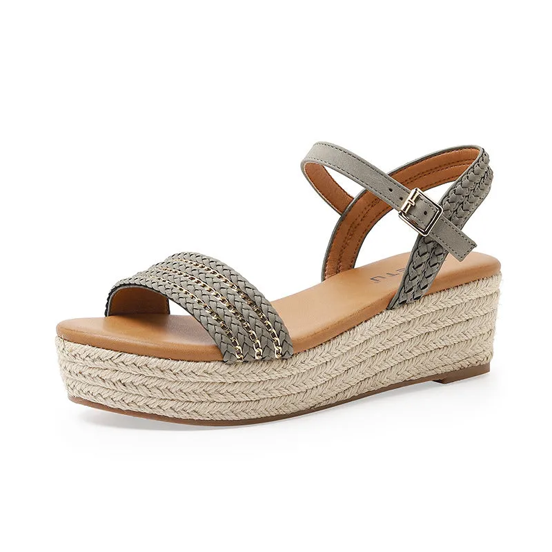 SIKETU | Straw Platform Open Toe Sandals